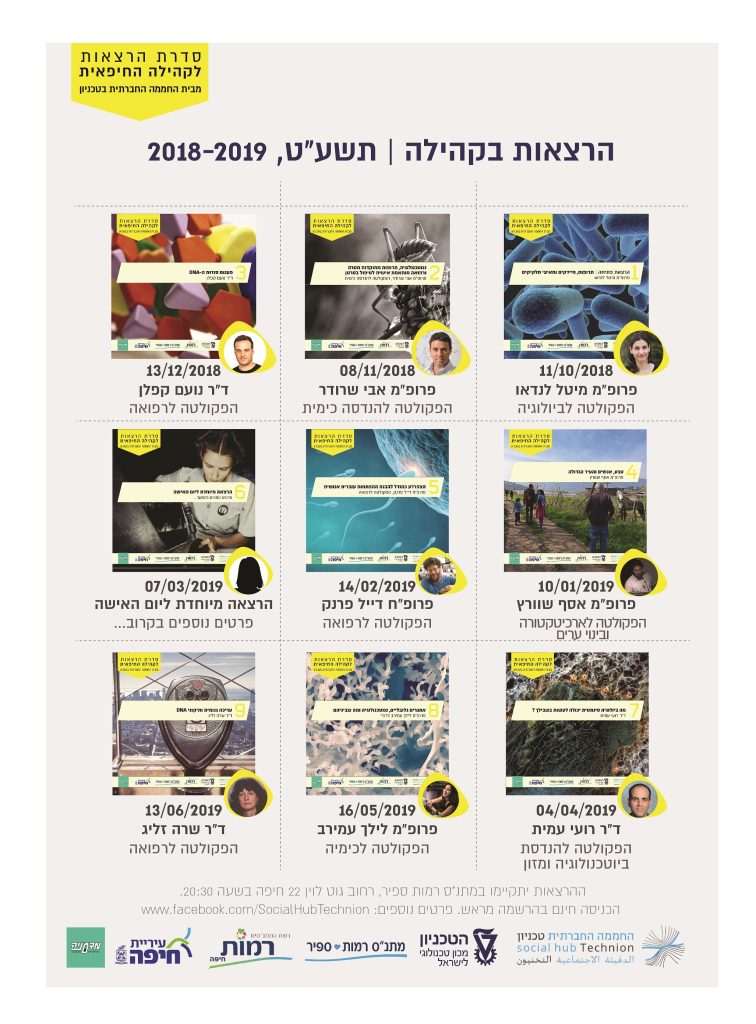 הרצאות בקהילה 2018-19